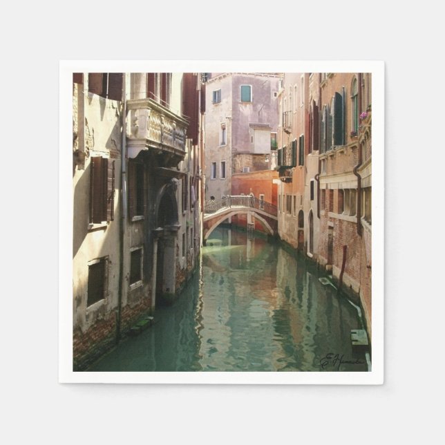 Venedig-Kanal Serviette (Vorderseite)