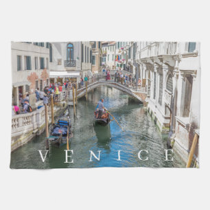 Venedig Kanal und Brücke Blick Teetuch Geschirrtuch