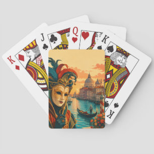 Venedig Karneval Italien Vintage Venezianische Mas Spielkarten