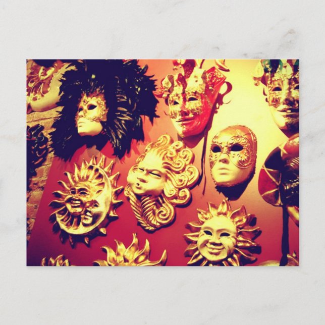 Venedig-Karneval-Masken Postkarte (Vorderseite)