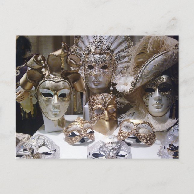 Venedig-Karneval-Masken Postkarte (Vorderseite)