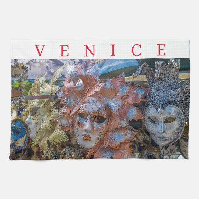 Venedig Karneval Masken Teetuch Geschirrtuch (Horizontal)