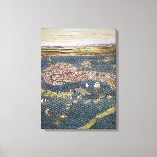 VENEDIG: KARTE, 16. JAHRHUNDERT LEINWANDDRUCK (Vorderseite)