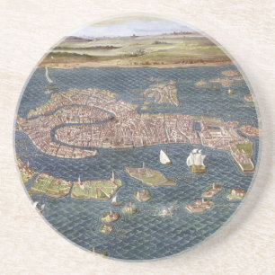 VENEDIG: KARTE, 16. Jahrhundert Untersetzer