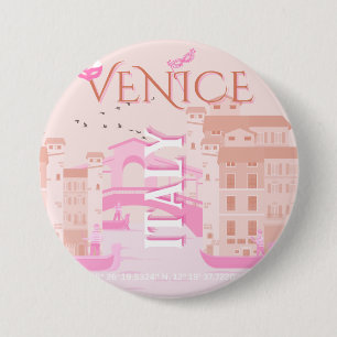 Venedig Kunst, Italien, Reisen Kunst, Pastell Button