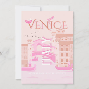 Venedig Kunst, Italien, Reisen Kunst, Pastell Feiertagskarte