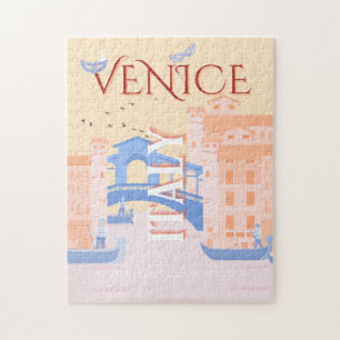 Venedig Kunst, Italien, Reisen Kunst, Retro Puzzle