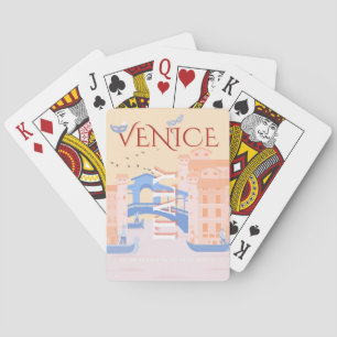 Venedig Kunst, Italien, Reisen Kunst, Retro Spielkarten