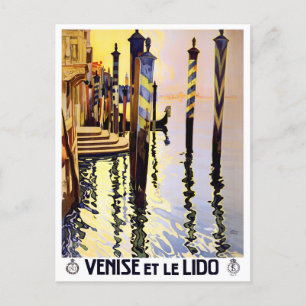 Venedig Lido Italien Vintage Postkarte