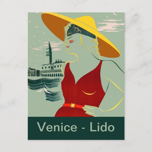 Venedig, Lido Postkarte (Vorderseite)