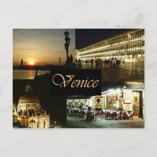 Venedig nach Nacht Feiertagspostkarte