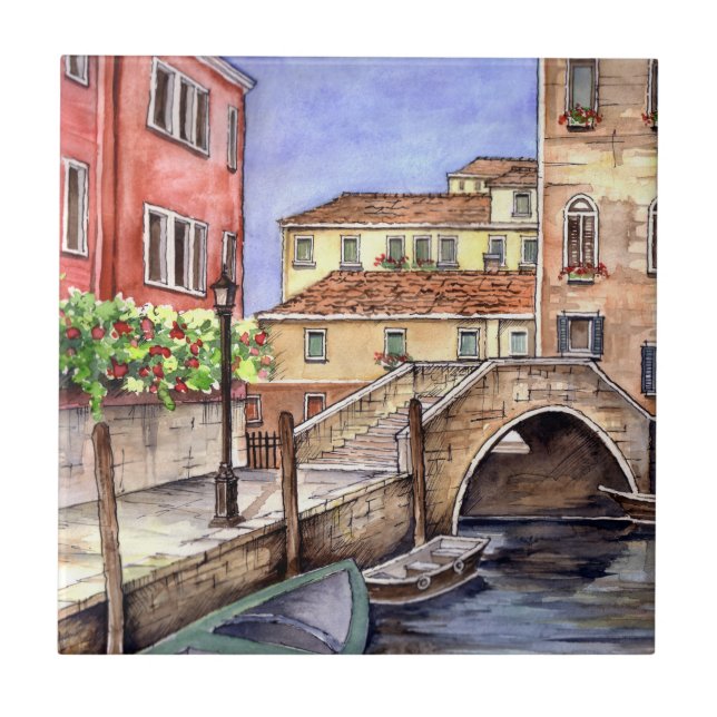 Venedig - Pen & Wash Fliese (Vorderseite)