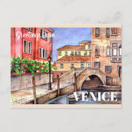 Venedig - Pen & Wash Postcard Postkarte