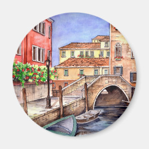 Venedig - Pen & Wash Wasserfarbe Magnet