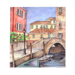 Venedig - Pen & Wash Wasserfarbe Notizblock