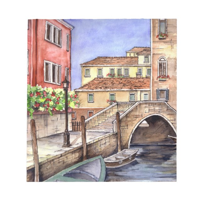 Venedig - Pen & Wash Wasserfarbe Notizblock (Vorderseite)