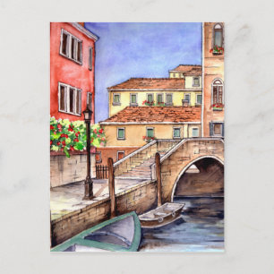 Venedig - Pen & Wash Wasserfarbe Postkarte