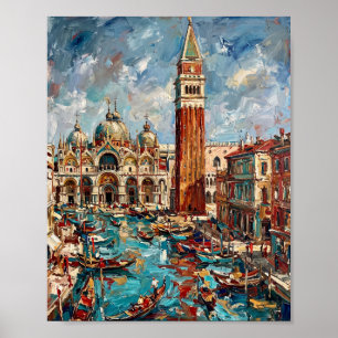 Venedig Poster Luxuriöse Abstrakte Ölgemälde