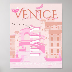Venedig Reise Kunst, Italien, Reise Kunst, Pastell Poster