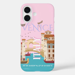Venedig Reise Kunst, Italien, Retro Reise Kunst iPhone 16 Hülle