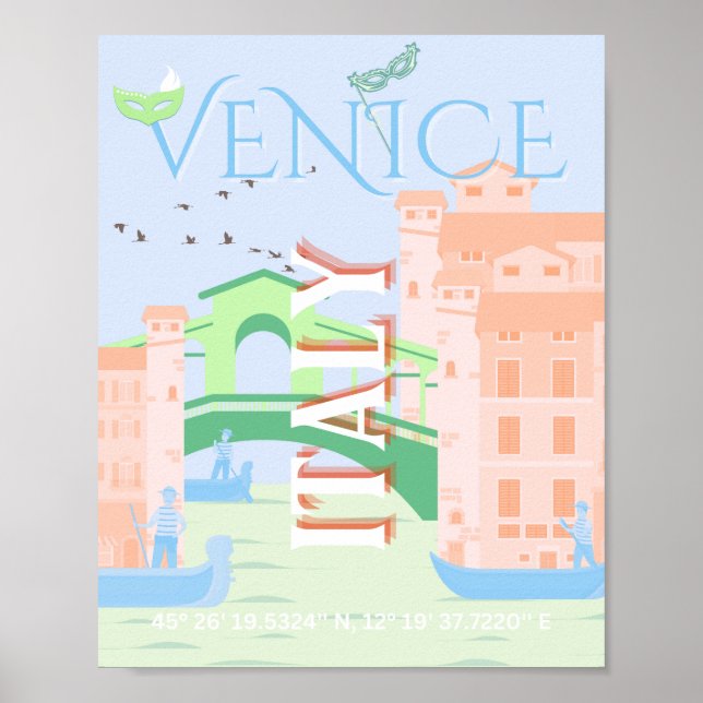 Venedig Reisen Kunst, Italien, Reisen Kunst Poster (Vorne)