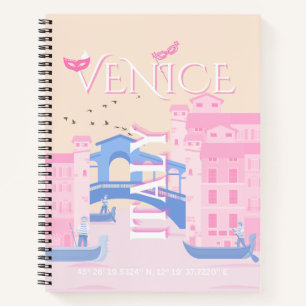 Venedig Reisen Kunst, Italien, Reisen Kunst, Rosa Notizbuch