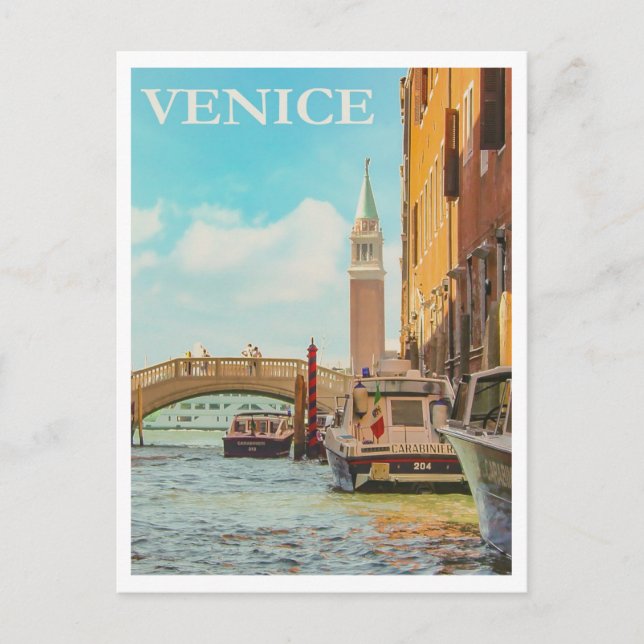 Venedig, Retroreise Postkarte (Vorderseite)