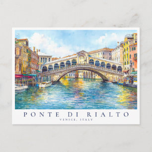 Venedig Rialtobrücke Aquarell Italien Reise Postkarte