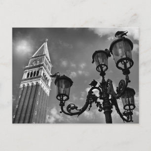 Venedig San Marco Tower und Street Lights Postkarte