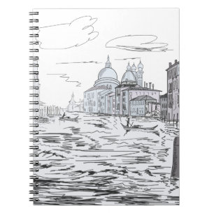 Venedig Schwarz und Weiß elegant Notizblock