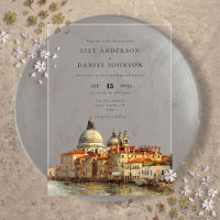 Venedig Skyline Aquarell Ziel Hochzeit