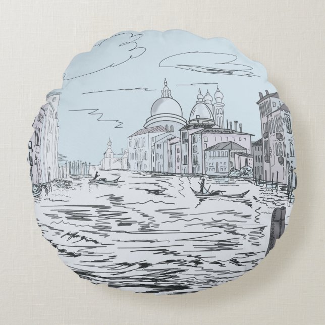 Venedig. Stadt am Wasser Rundes Kissen (Vorderseite)