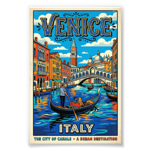 Venedig Stadt der Kanäle Vintage Reiseposter Fotodruck