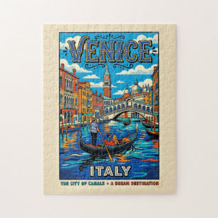 Venedig Stadt der Kanäle Vintage Reiseposter Puzzle