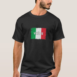 Venedig-Stadt mit italienischer Flagge T-Shirt