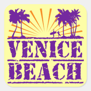 Venedig-Strand Quadratischer Aufkleber