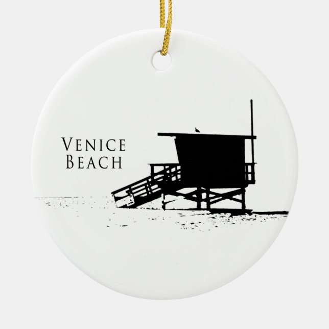 Venedig-Strand-Silhouette-Verzierung Keramikornament (Vorne)