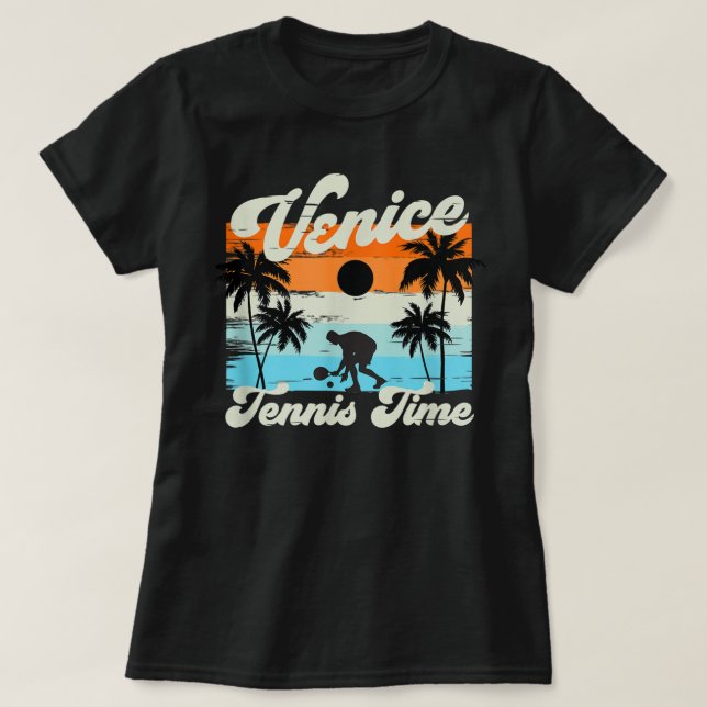 Venedig Tennis Time - Retro Vintages Paddel T-Shirt (Design vorne)