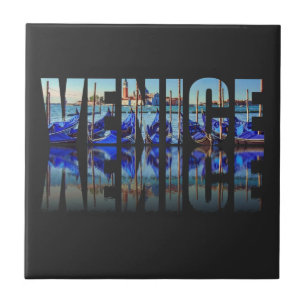 Venedig-Text mit Reflektion Fliese