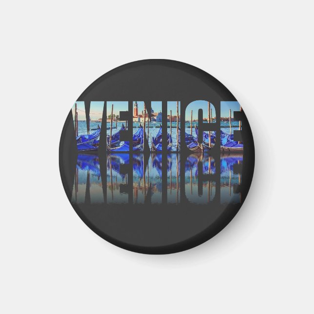 Venedig-Text mit Reflektion Magnet (Vorne)