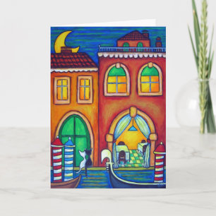 Venedig Valentine mit Katzen von Lisa Lorenz Feiertagskarte