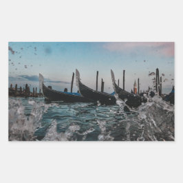Venedig, Venedig. Gondeln. Italien Rechteckiger Aufkleber