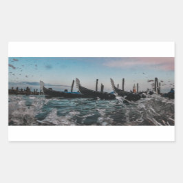Venedig, Venedig. Gondeln. Italien Rechteckiger Aufkleber