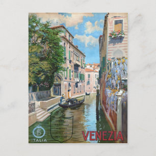 Venedig Venice Italien, Vintage Reiseposter Postkarte