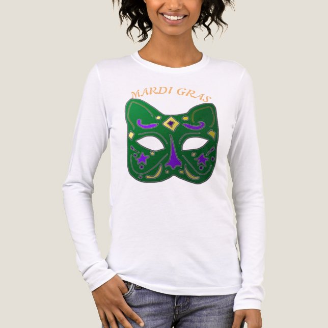 Venetian Cat Mask Mardi Gras T-Shirt Tri-Blend Shirt (Vorderseite)