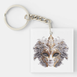 Venetian Intricately Decorated in Gray and Gold Schlüsselanhänger