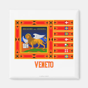 Veneto-Flagge mit Namen Magnet