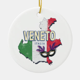 Veneto Italien Retro Region Karte Vintages Souveni Keramik Ornament