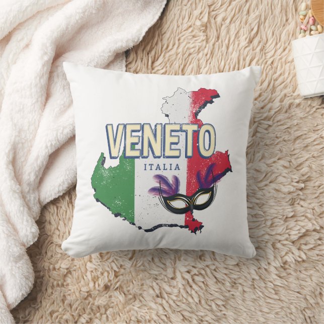 Veneto Italien Retro Region Karte Vintages Souveni Kissen (Decke)
