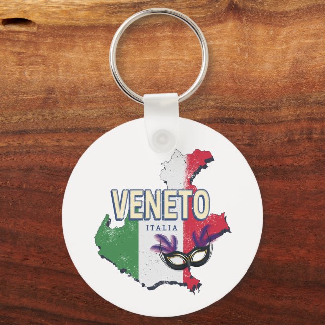 Veneto Italien Retro Region Karte Vintages Souveni Schlüsselanhänger (Vorderseite)